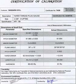 Certificat calibrare